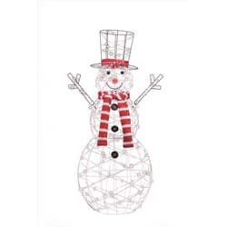 Celebrations LED Cool White Lighted Snowman 4 ft. Yard Decor