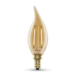 Feit CA10 (Flame Tip) E12 (Candelabra) LED Bulb Amber 40 Watt Equivalence 1 pk