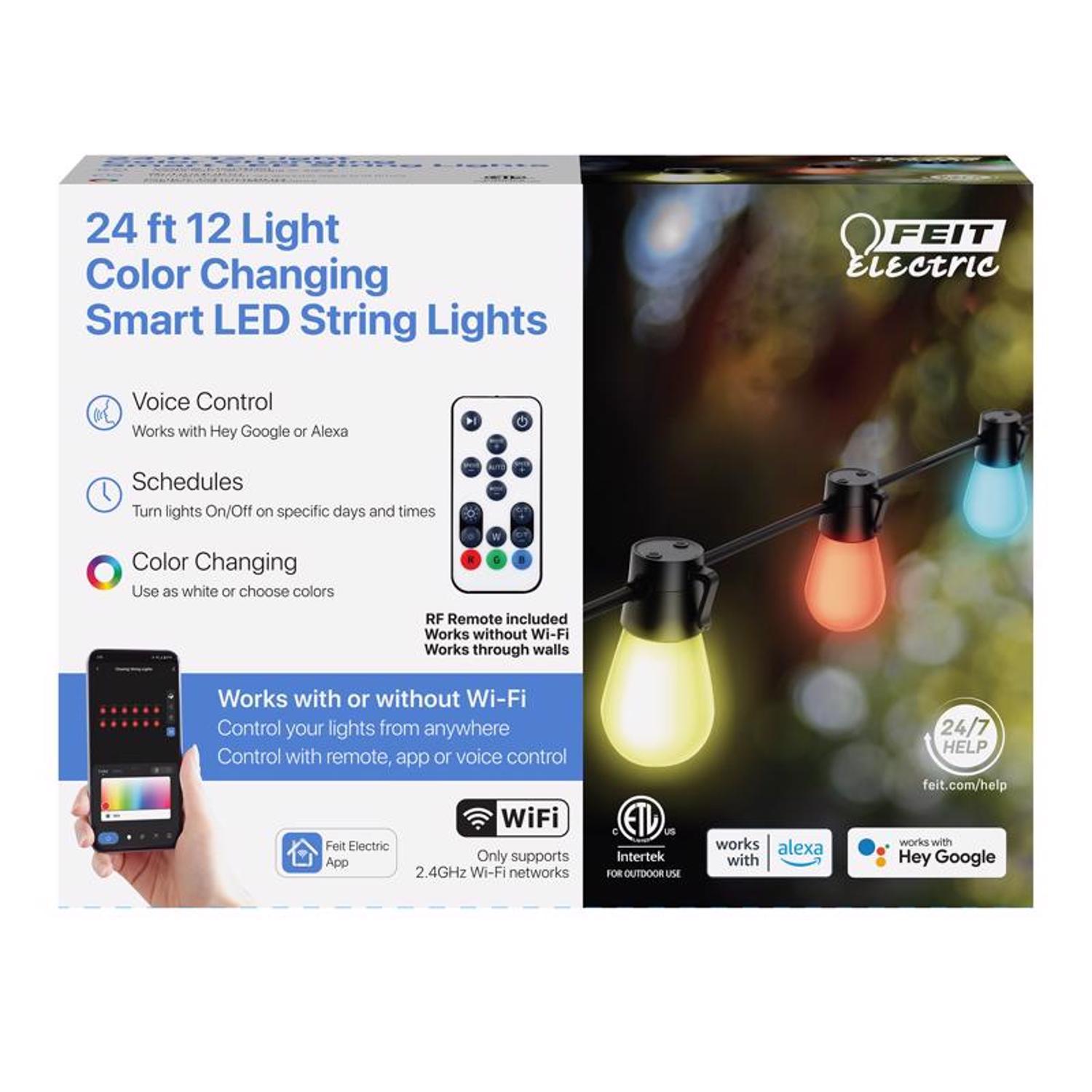 Feit Smart Home LED String Lights Multicolored 24 ft. 12 lights Uae Electronic uaeelectronic.com