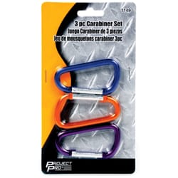 Performance Tool Project Pro Assorted Carabiner set 3 pk