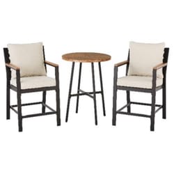 Living Accents Nightingale 3 pc Black Steel Dining Set Gray