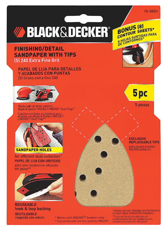 UPC 885911281720 product image for Black & Decker 5 Ct. 220 Grit Mouse Sandpaper (BDAM220) | upcitemdb.com