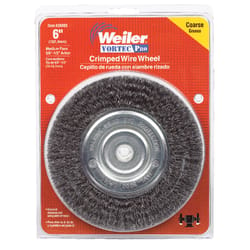 Weiler Vortec Pro 6 in. Crimped Wire Wheel Brush Carbon Steel 6000 rpm 1 pc