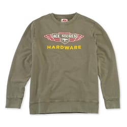 Ace Vintage Threads M Long Sleeve Unisex Crew Neck Safety Sweatshirt Olive
