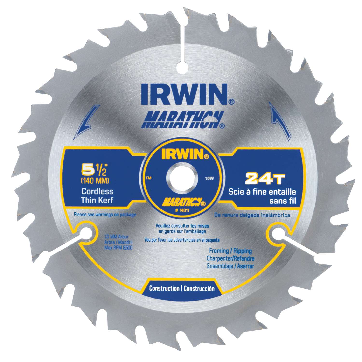 IRWIN 10" 80t Marathon Carbide Tipped Circular Saw Blade for sale online 