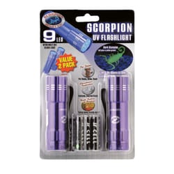 Scorpion Black/Purple LED UV Flashlight AAA Battery