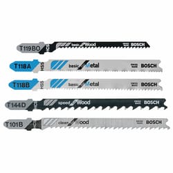 Bosch High Carbon Steel T-Shank Jig Saw Blade Set Assorted TPI 5 pk