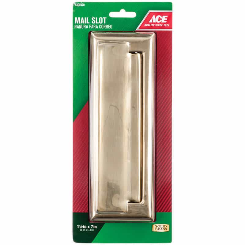 Ace Bright Brass Mail Slot Mounting Hardware Included Ace Hardware