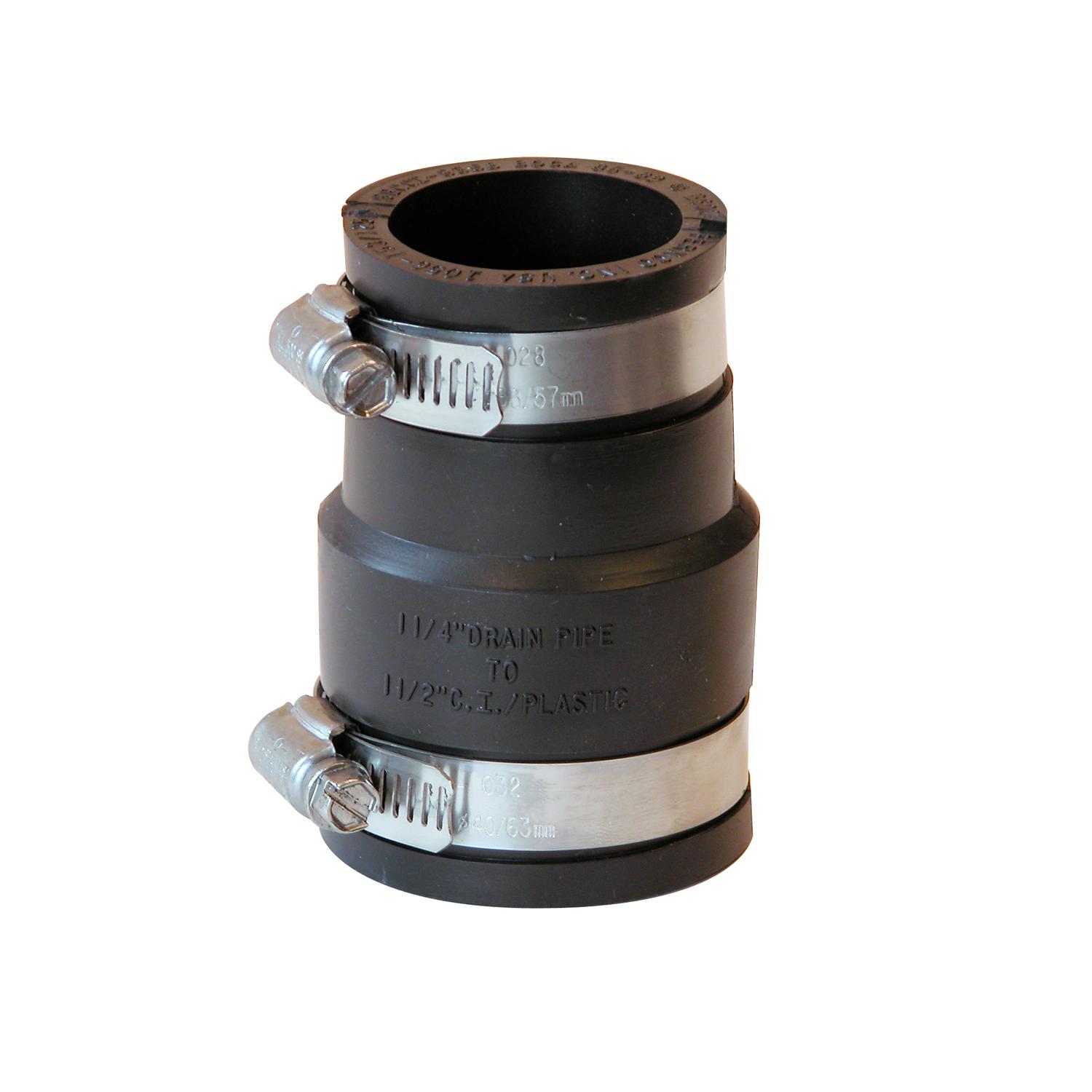 Photos - Air Conditioning Accessory Fernco Schedule 40 1-1/2 in. Hub each X 1-1/4 in. D Hub PVC Flexible Coupling 1 pk P1056-150/125