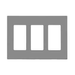Leviton Decora Light Gray 3 gang Polycarbonate Decorator Screwless Wall Plate 1 pk