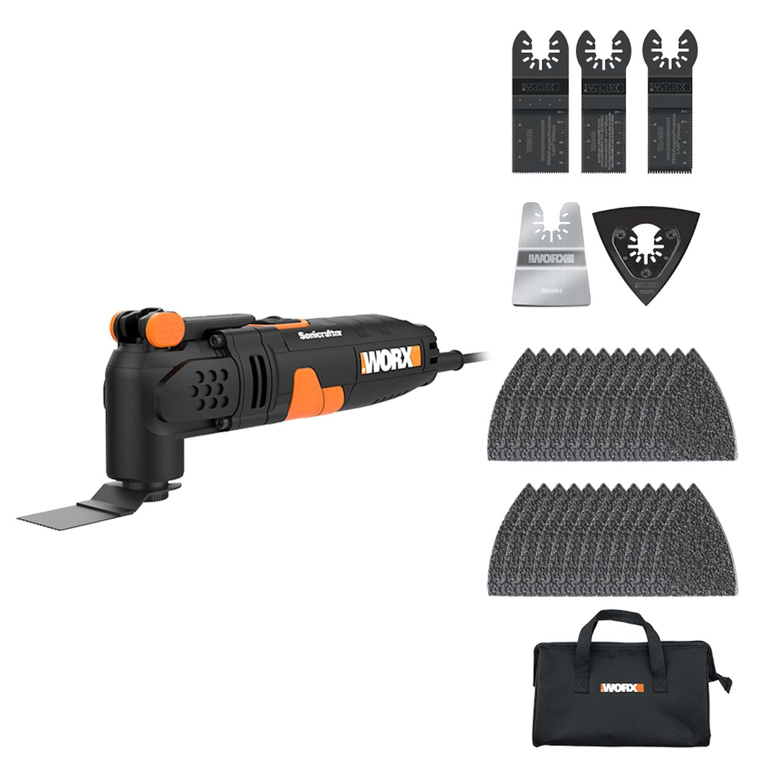 Worx Sonicrafter 3 amps Corded Oscillating MultiTool Kit 21000 opm