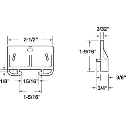 Prime-Line Plastic Drawer Track Guide 2 pk