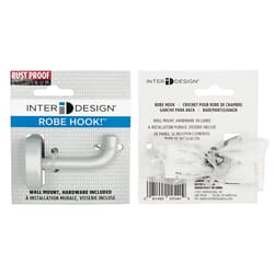 iDesign 1.69 in. H X 2.5 in. W X 1.69 in. L Silver Robe Hook