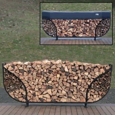 ShelterIt Black Powder Coated Steel Log Rack