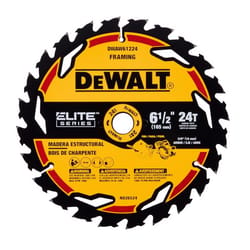 DeWalt Elite Series 6-1/2 in. D X 5/8 in. Carbide Circular Saw Blade 24 teeth 1 pk