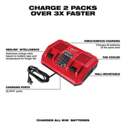 Milwaukee M18 18 V Simultaneous Rapid Dual Battery Charger 1 pc