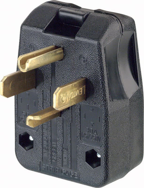 Leviton Commercial Thermoplastic Straight Blade Plug 14-30P/14-50P 14-6 AWG 3 Pole 4 Wire - 00275-00E - Electrical Switches  sku 00275-00E