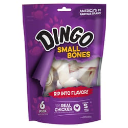 Dingo Small Adult Rawhide Bone Chicken 4 in. L 6 pk