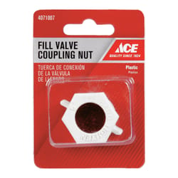 Ace Fill Valve Coupling Nut White Plastic
