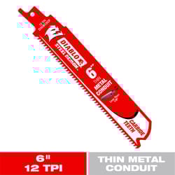 Diablo Steel Demon 6 in. Carbide Tipped Thin Metal Conduit Reciprocating Saw Blade 12 TPI 1 pk
