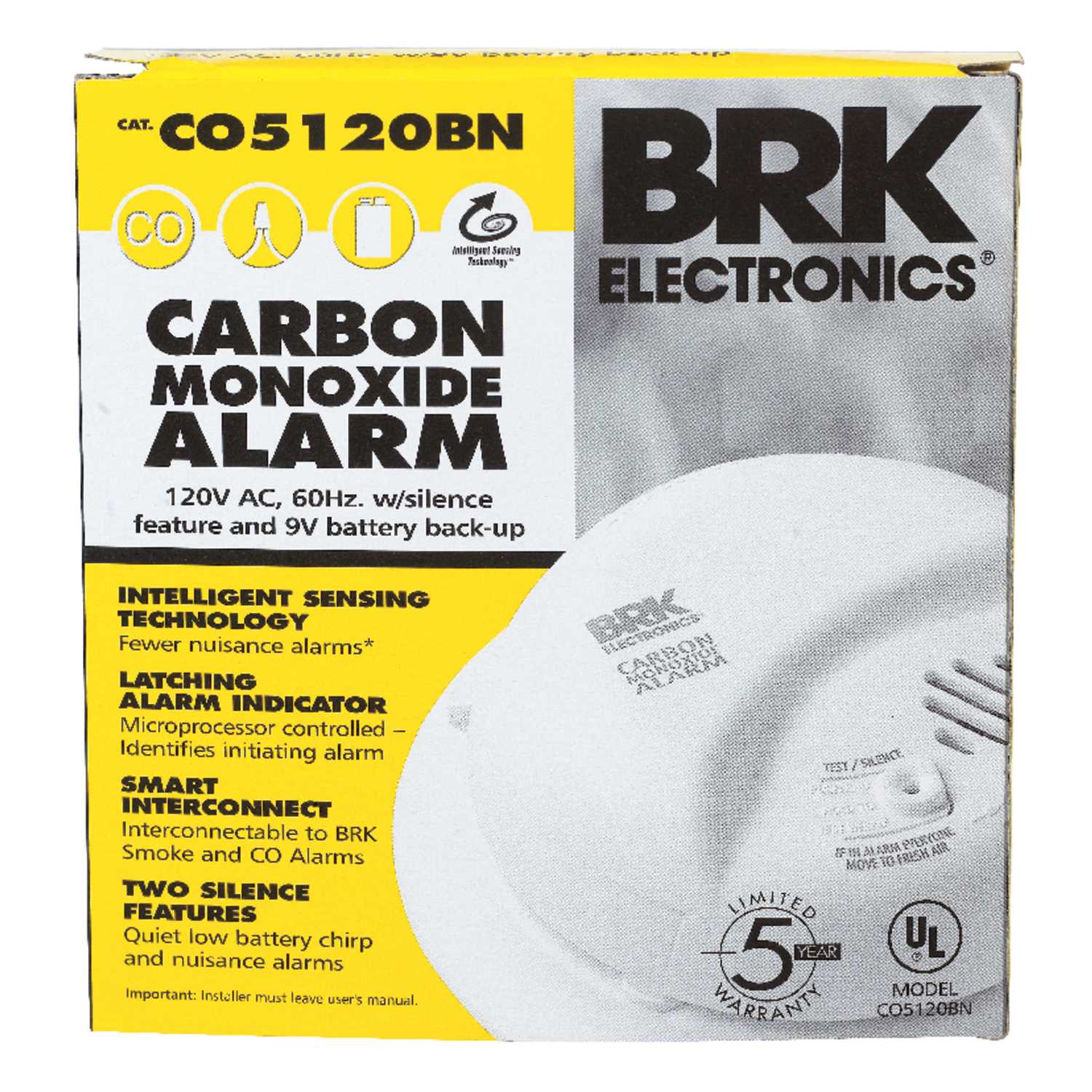 BRK HardWired w/Battery Backup Electrochemical Carbon Monoxide