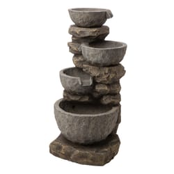 Glitzhome Polyresin Gray 32.28 in. H Fountain