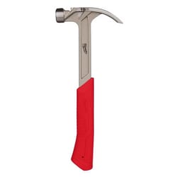 Milwaukee 16 oz Smooth Face Hybrid Claw Hammer 13 in. Fiberglass Handle