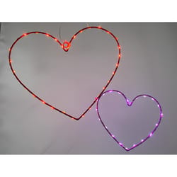 Celebrations Double Heart Silhouette Window Decor Metal 1 pk