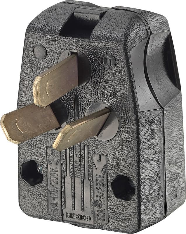 Leviton Commercial Thermoplastic Angle Ground/Straight Blade Plug 10-30P/10-50P 14-6 AWG 3 Pole 3 Wi - 00287-00E - Electrical Switches  sku 00287-00E