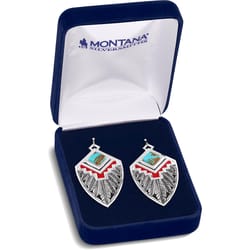 Montana Silversmiths Women's Southwest Aura Feather Diamond Silver Earrings