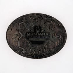Montana Silversmiths Outdoor Series Wild Elk Carved Black/Silver Belt Buckle
