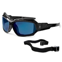 Ergodyne Skullerz Loki Safety Glasses Blue Mirror Lens Black Frame 1 pc