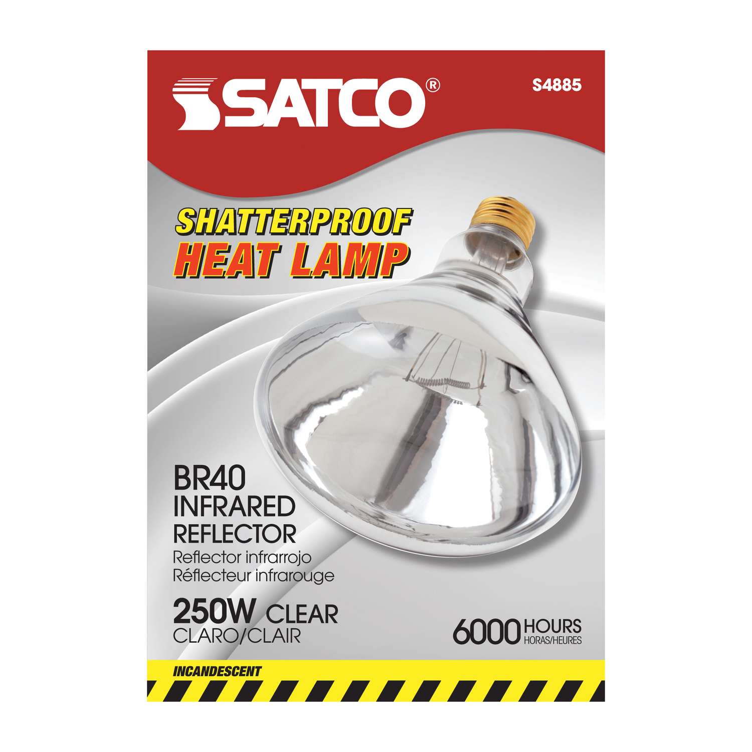 Satco 250 watt BR40 Heat Lamp Incandescent Bulb E26 (Medium) Clear 1 pk
