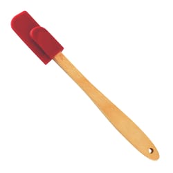 R&M International Corp Brown/Silver Silicone/Wood Mini Spatula