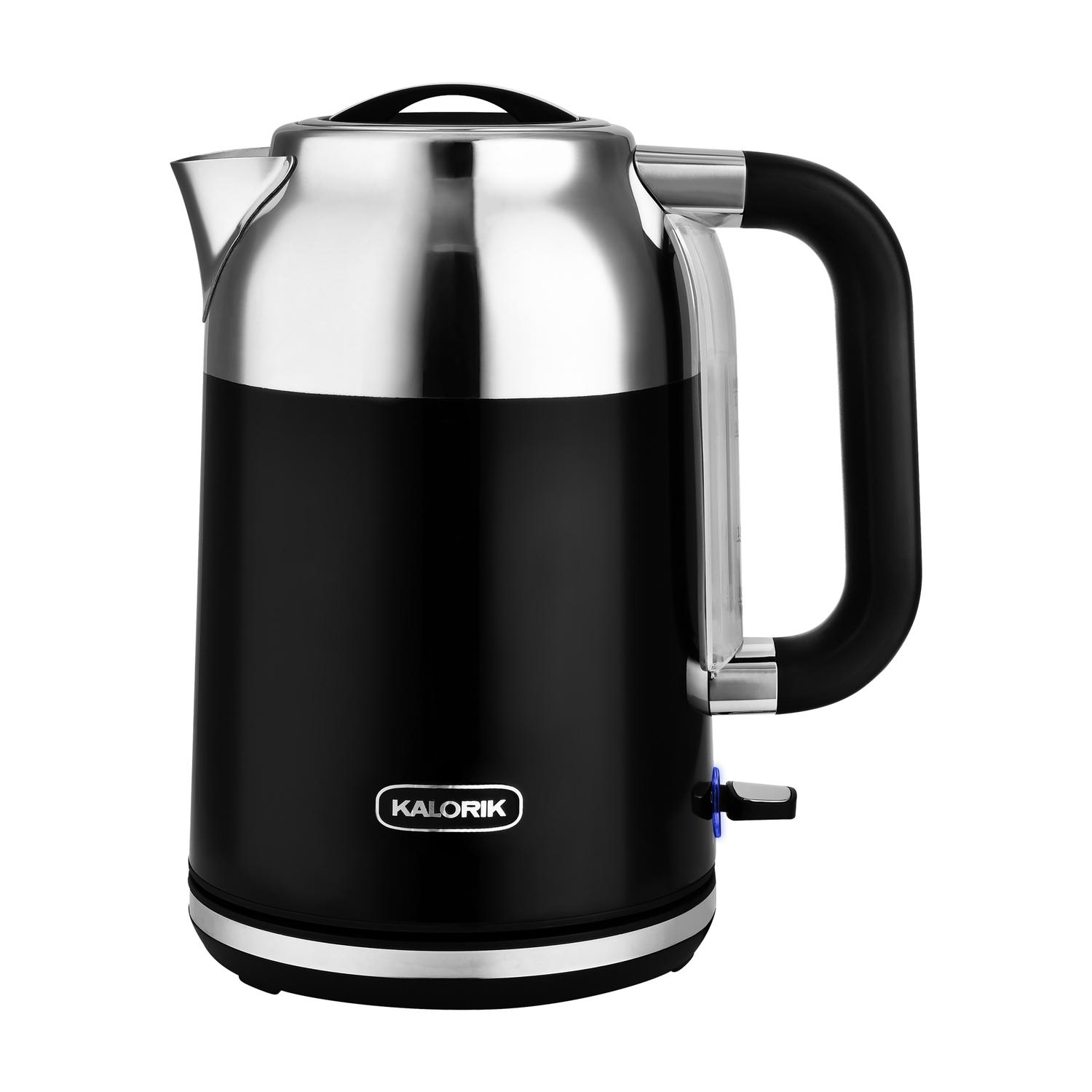 Kalorik Retro Black Stainless Steel 1.7 L Electric Tea Kettle Sansujyuku sansujyuku.com