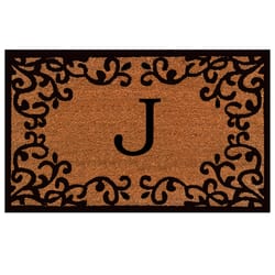 Calloway Mills Chateaux Monogram 1.5 W X 2.5 L Black/Brown Rectangular Coir Door Mat