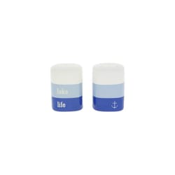 Pavilion We People Blue Ceramic Salt & Pepper Shaker Set 3 oz