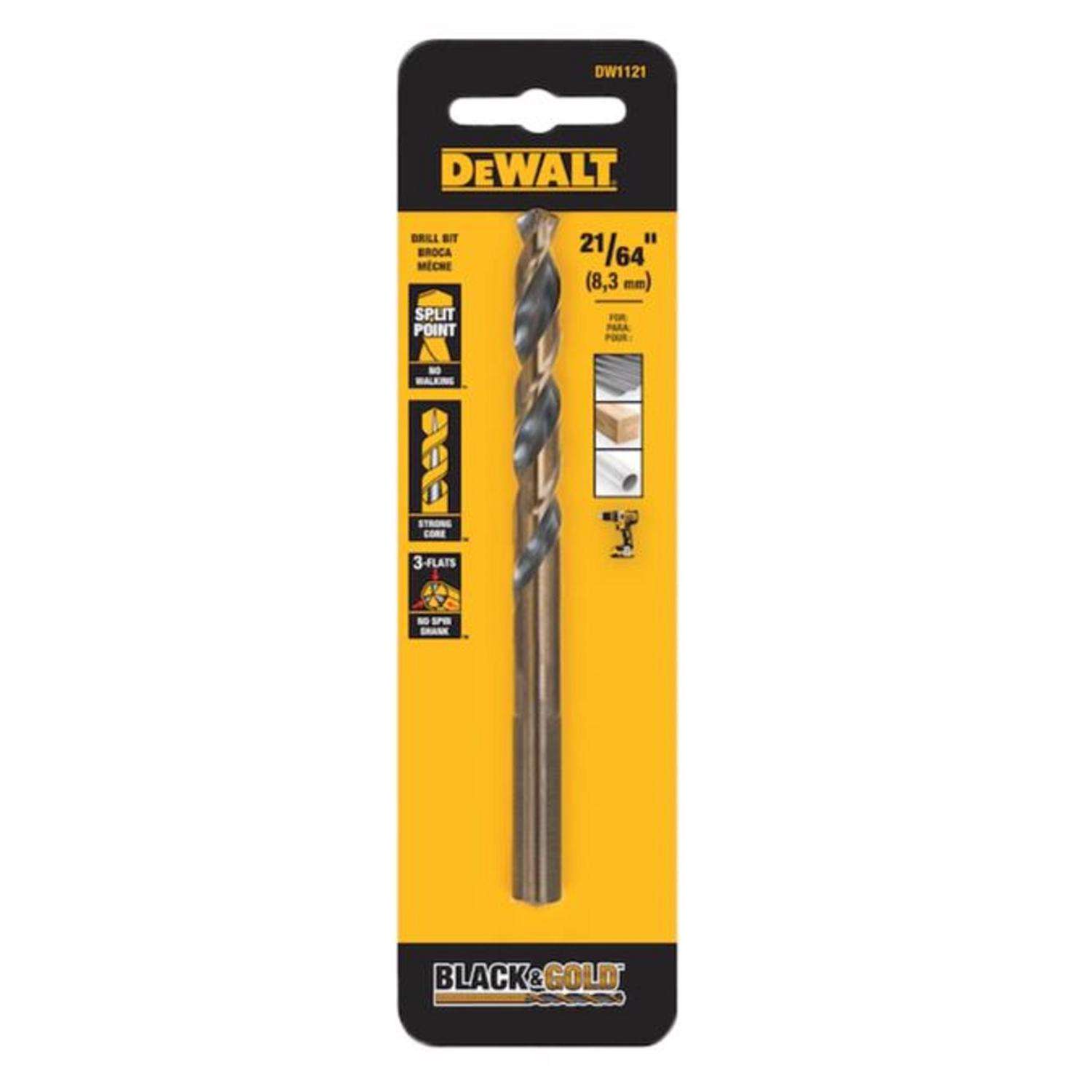 DeWalt Black & Gold 21/64 in. X 4-11/16 in. L High Speed Steel Drill ...