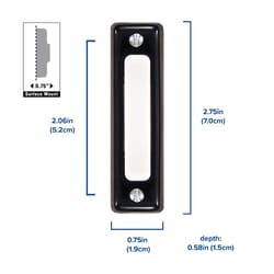 Heath Zenith Black Plastic Wired Pushbutton Doorbell