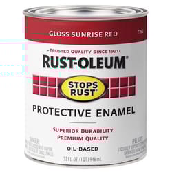 Rust-Oleum Stops Rust Indoor and Outdoor Gloss Sunrise Red Oil-Based Protective Paint 1 qt