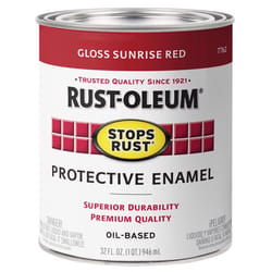 Rust-Oleum Stops Rust Indoor and Outdoor Gloss Sunrise Red Oil-Based Protective Paint 1 qt