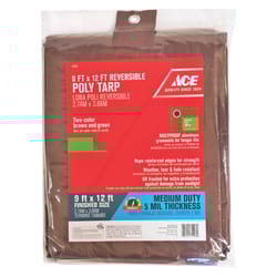 Ace 9 ft. W X 12 ft. L Medium Duty Polyethylene Tarp Brown/Green