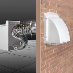 Dundas Jafine ProMax 4 in. D Silver/White Aluminum/Plastic Dryer Vent Kit