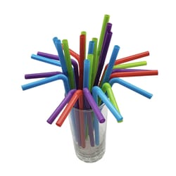Blueoco Kolorae Assorted Plastic Flexible Drinking Straws