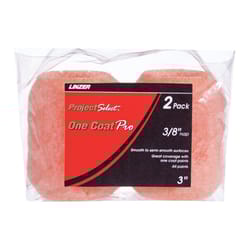 Linzer  Project Selet One Coat Pro  Polyester  3/8 in.  x 3 in. W Regular  Paint Roller Cover  2 pk 