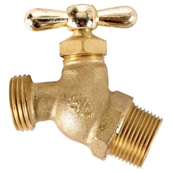 Homewerks 3/4 in. MIP X 3/4 in. MHT Brass No-Kink Hose Bibb