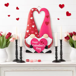 Glitzhome Valentine's Gnome Couple Yard Stake Iron 1 pc