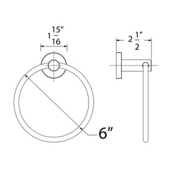 Huntington Brass Satin Brass Silver Towel Ring Brass