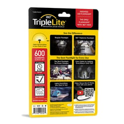 TripleLite 180 Degree Large 565 lm Black LED Flashlight AA Battery
