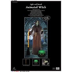 Seasons White 11 ct 6 ft. Prelit Animated Witch Yard Decor